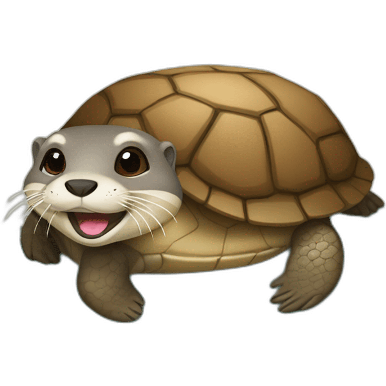 Loutre sur une tortue emoji