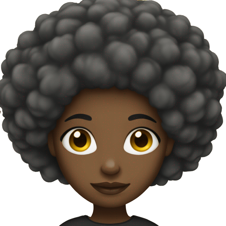 A black girl with Afro emoji