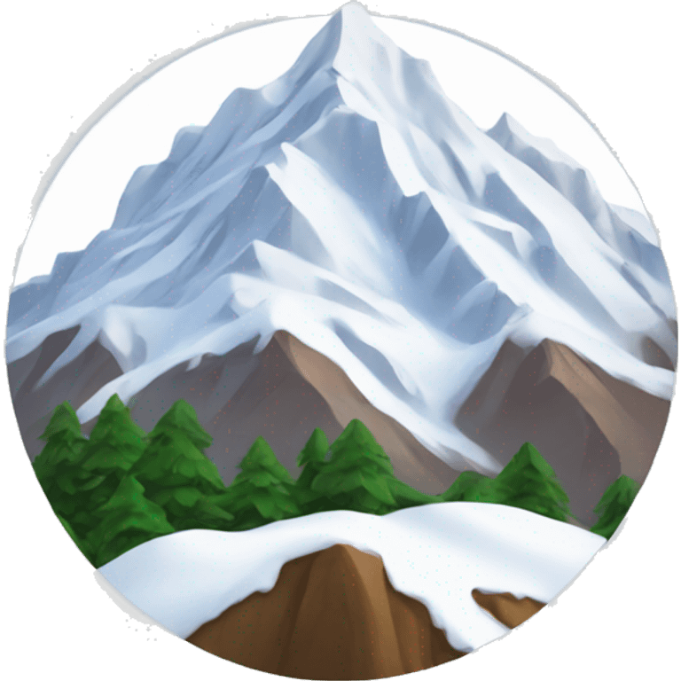 Snowcapped Mountain plus three star emoji