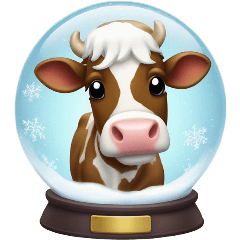 Christmas cow in snowglobes emoji