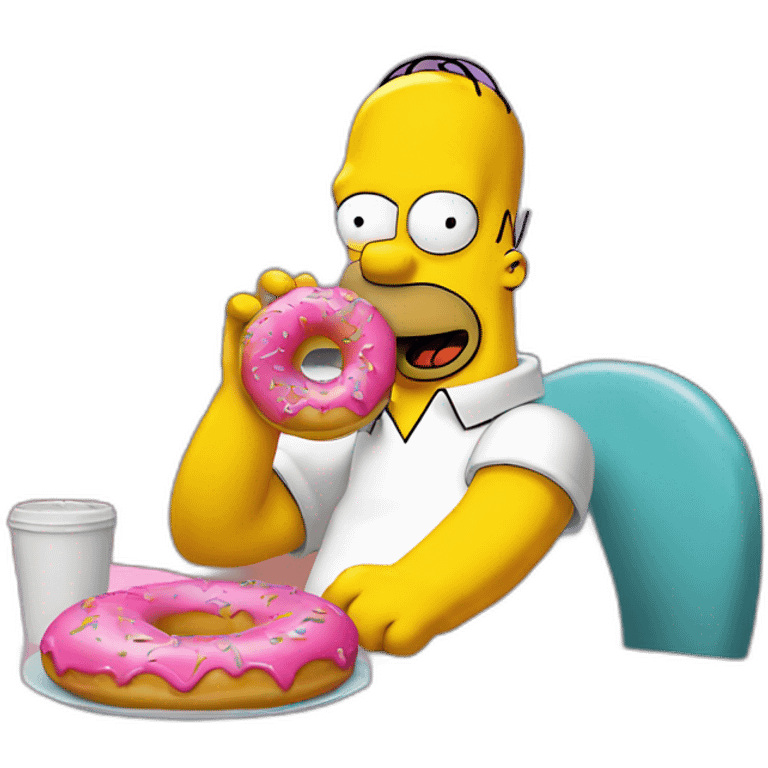 Homer Simpson qui mange un donut emoji