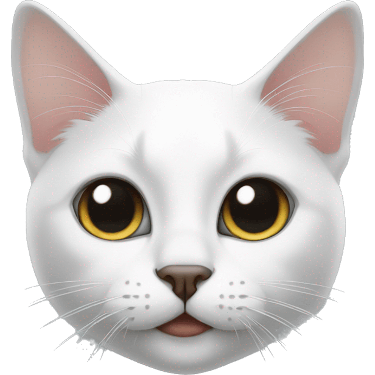 White and black cat with black point on the nose emoji