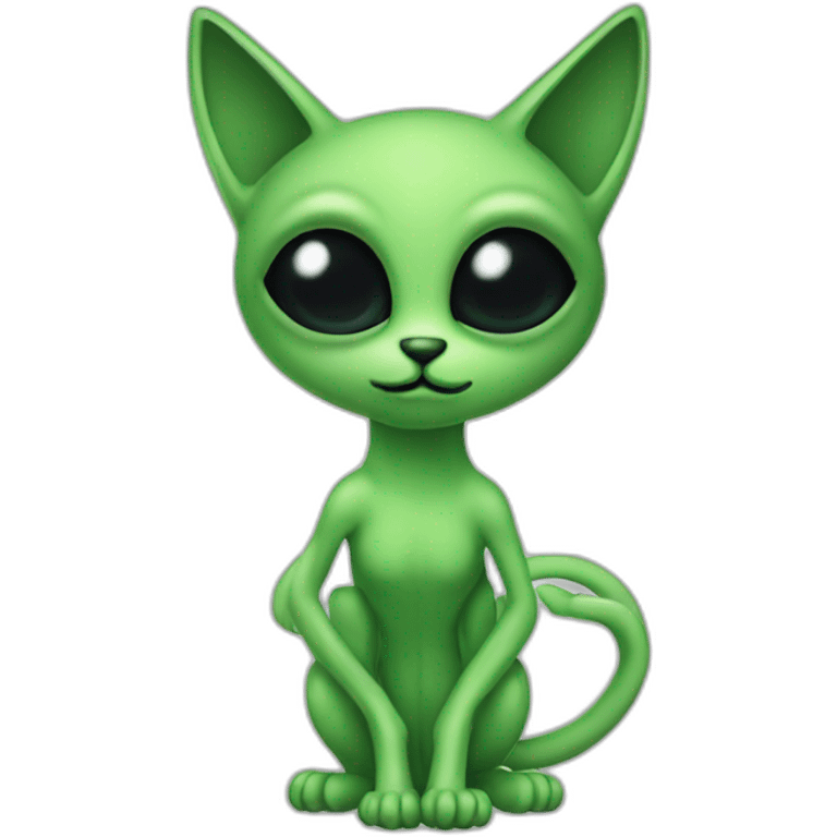 green alien cat black eyes antenna emoji