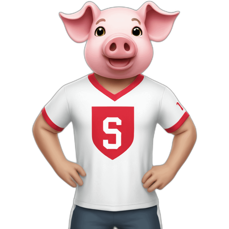 Pig with sevilla football t-shirt emoji