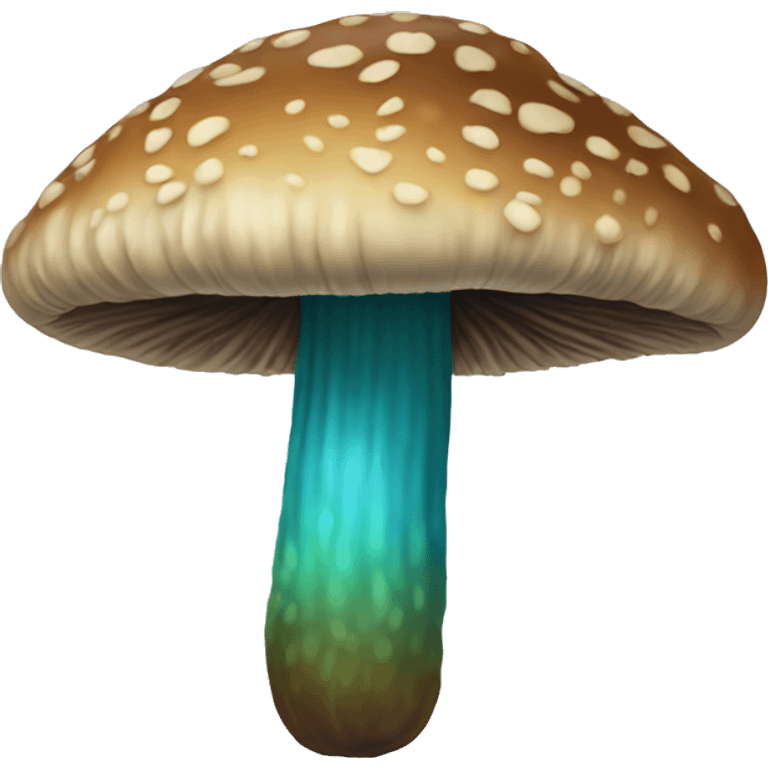 long brown dried mushroom with blue-green areas emoji