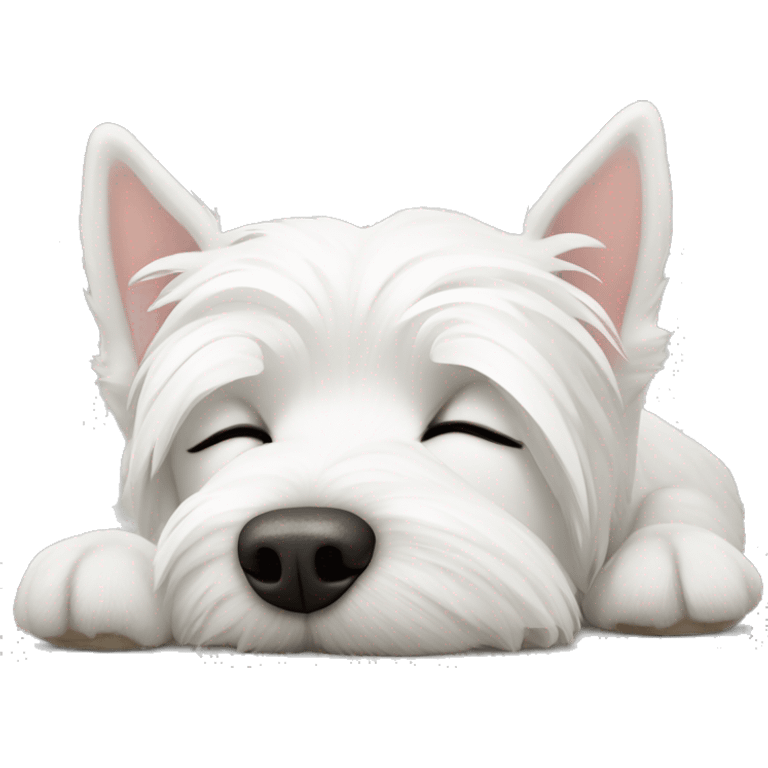 Westie sleeping emoji