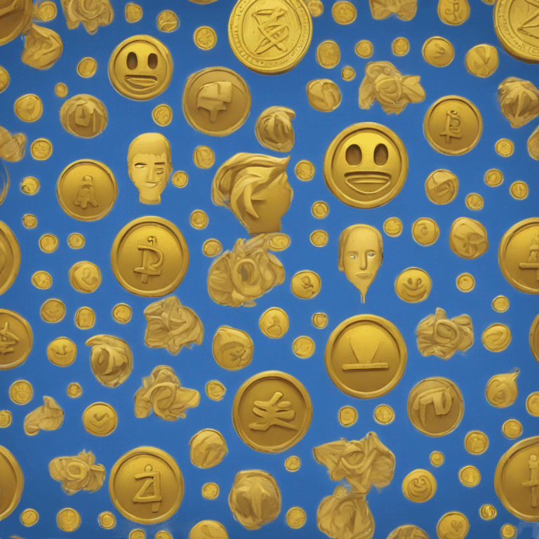 Cryptocurrency and spirituality blue emoji