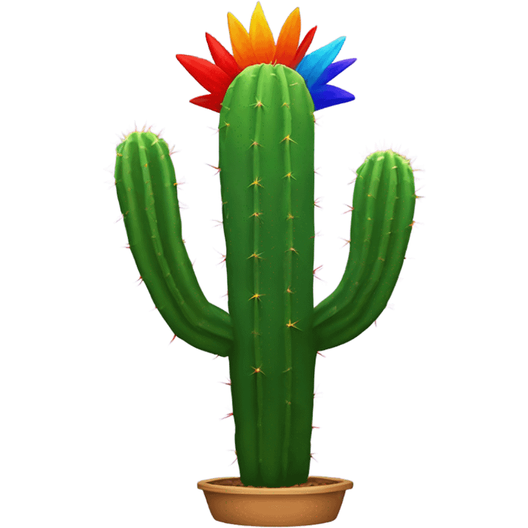 Rainbow cactus emoji