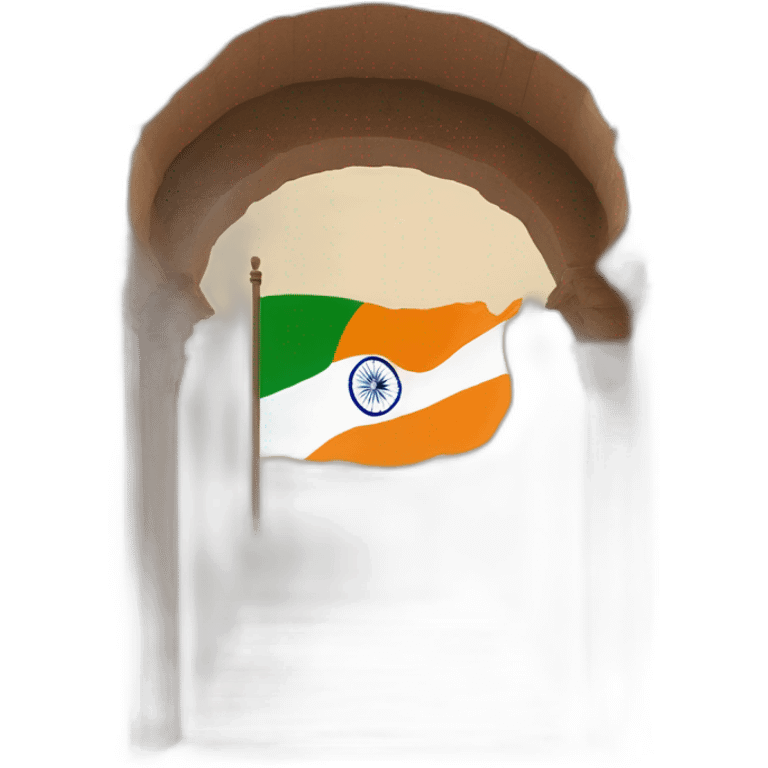 Indian flag in ancient monument emoji