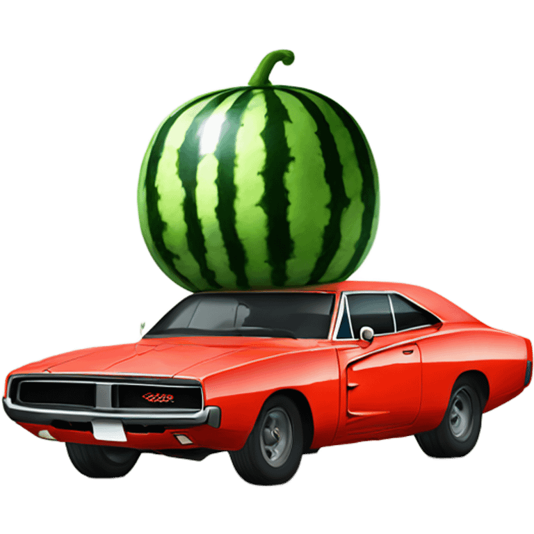 Watermelons Dodge Charger modern emoji