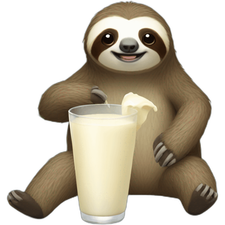 Sloth with milk emoji