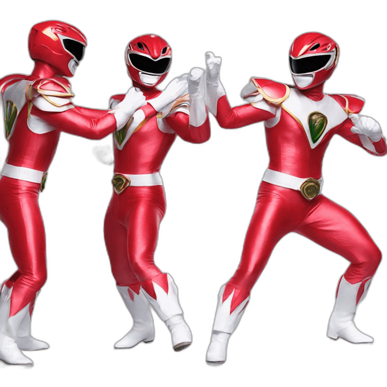 Hyperrealist Power rangers dancing emoji