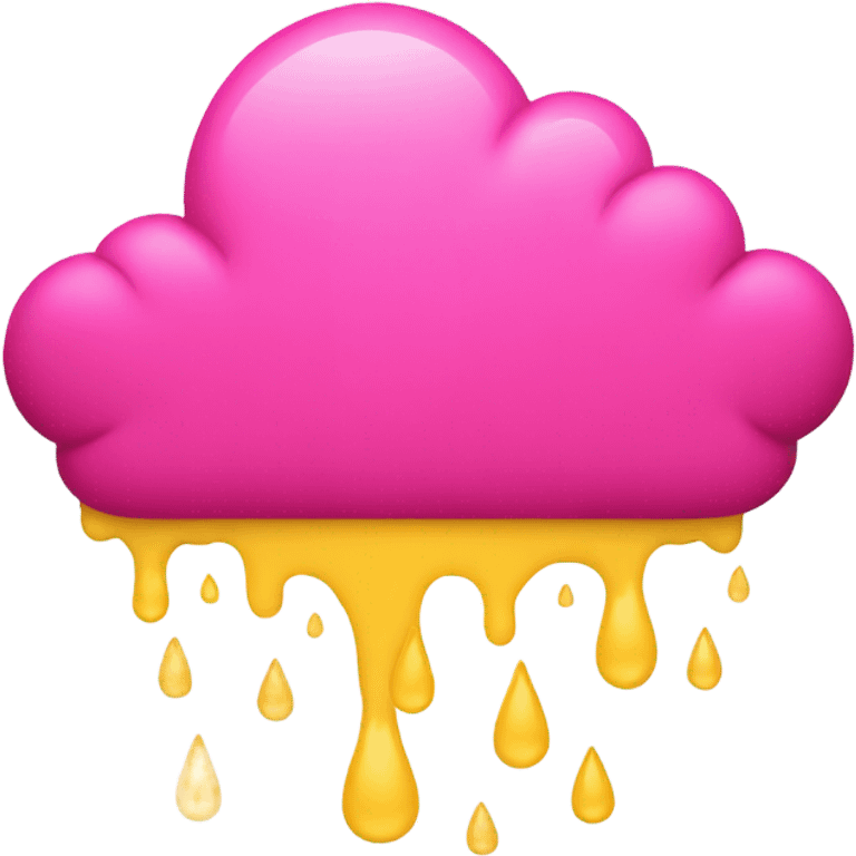 Hot pink cloud with rain  emoji