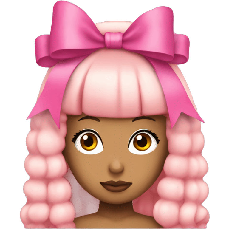 Nicki Minaj wearing a pink bow emoji