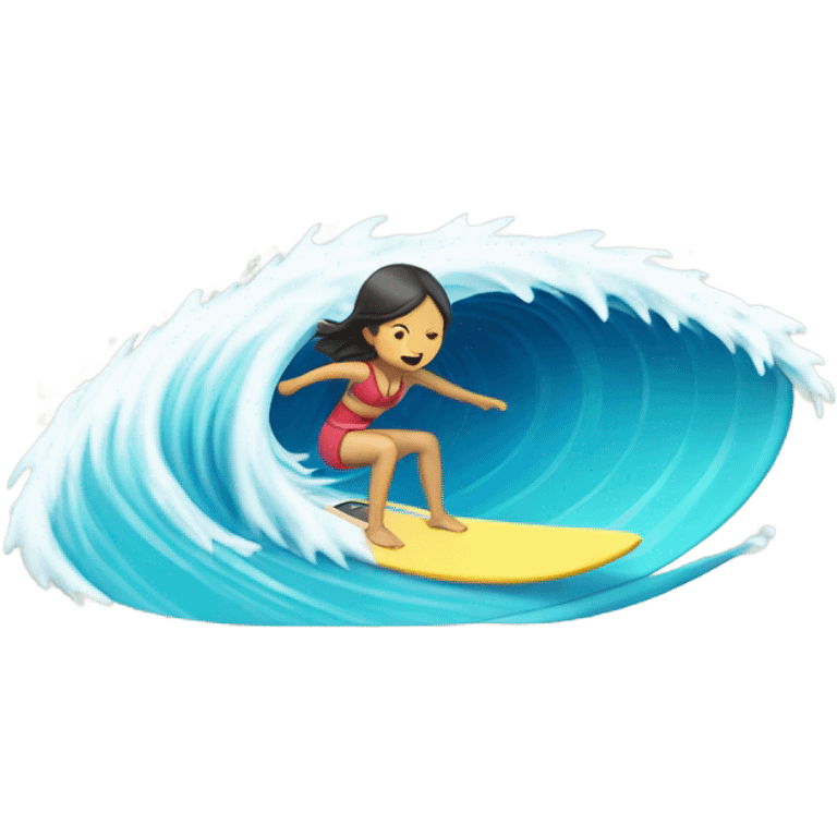 Japanese girl surfing emoji