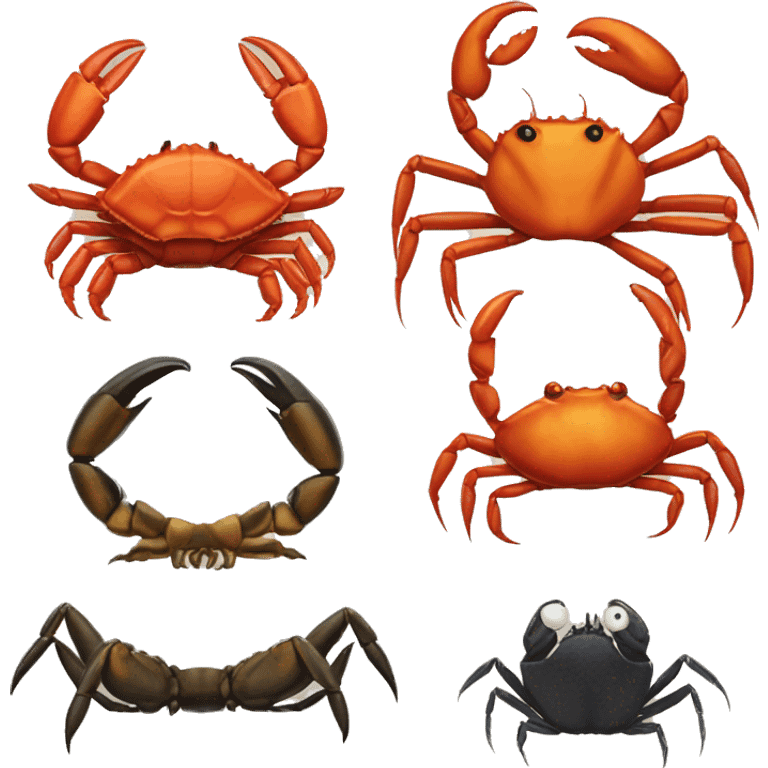 A crab, a scorpion emoji