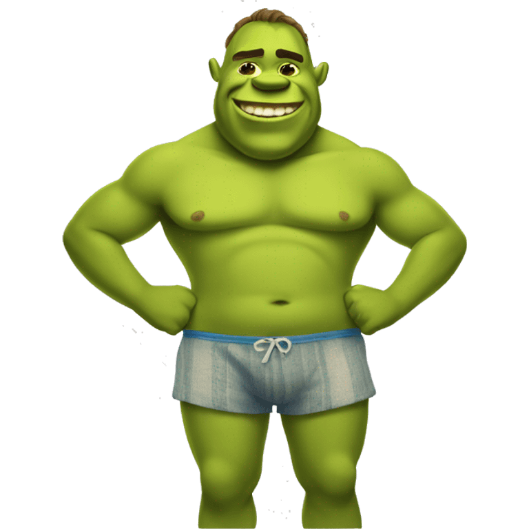 Shrek in a speedo emoji