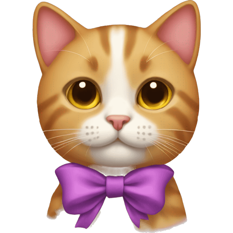 Cat wearing a bow emoji