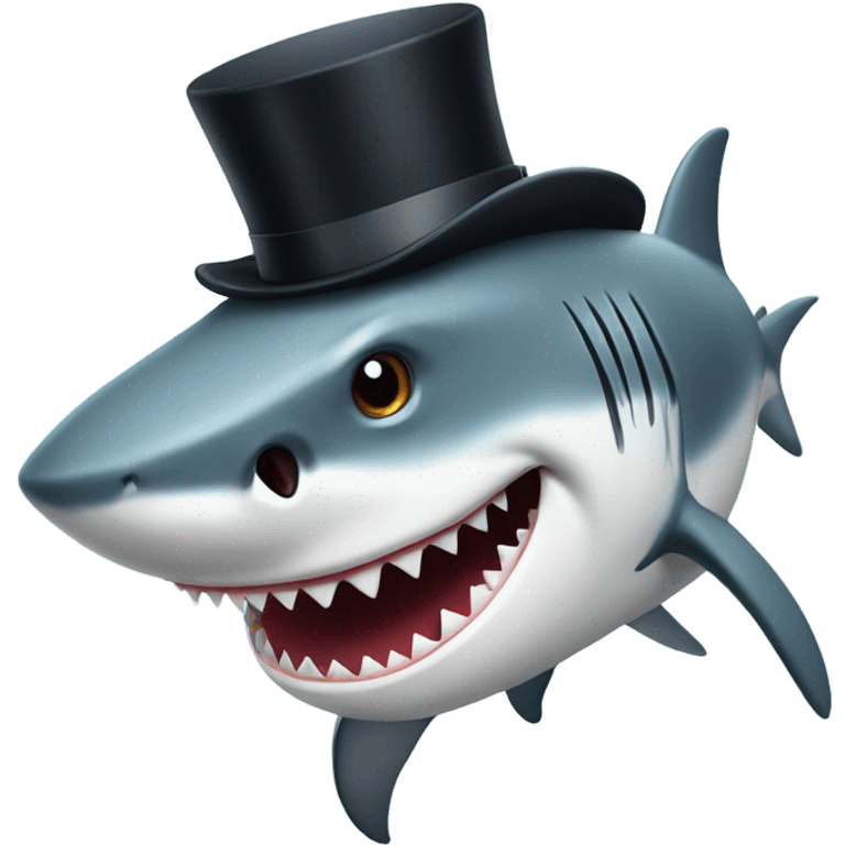 Shark with a top hat emoji