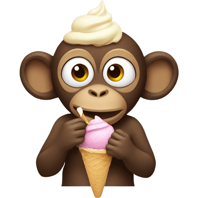 Monkey eating ice cream  emoji