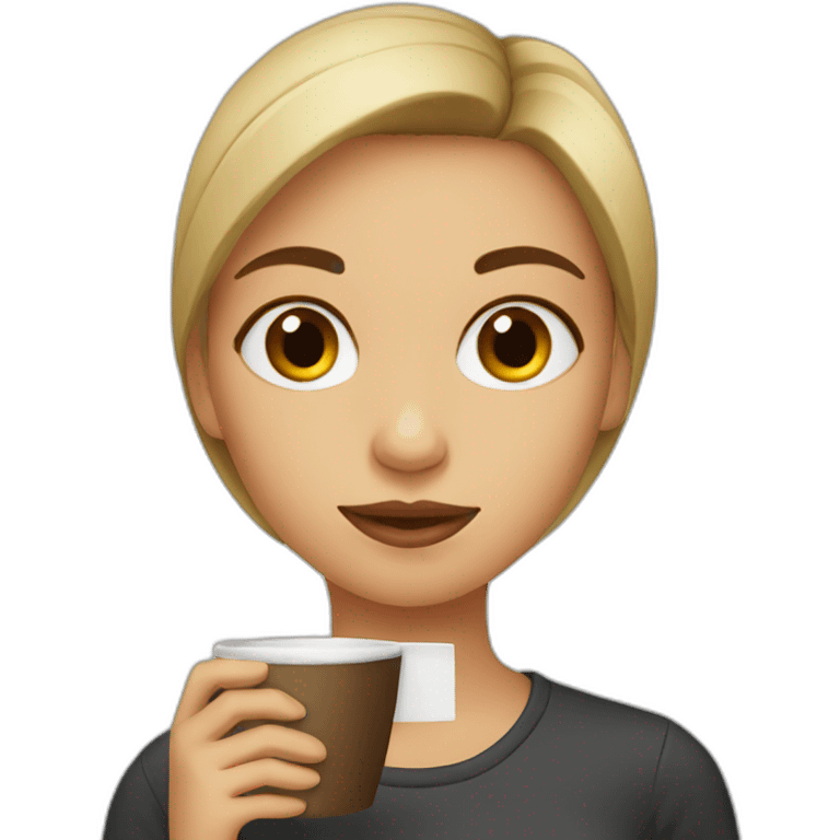 Girl drinking coffee  emoji