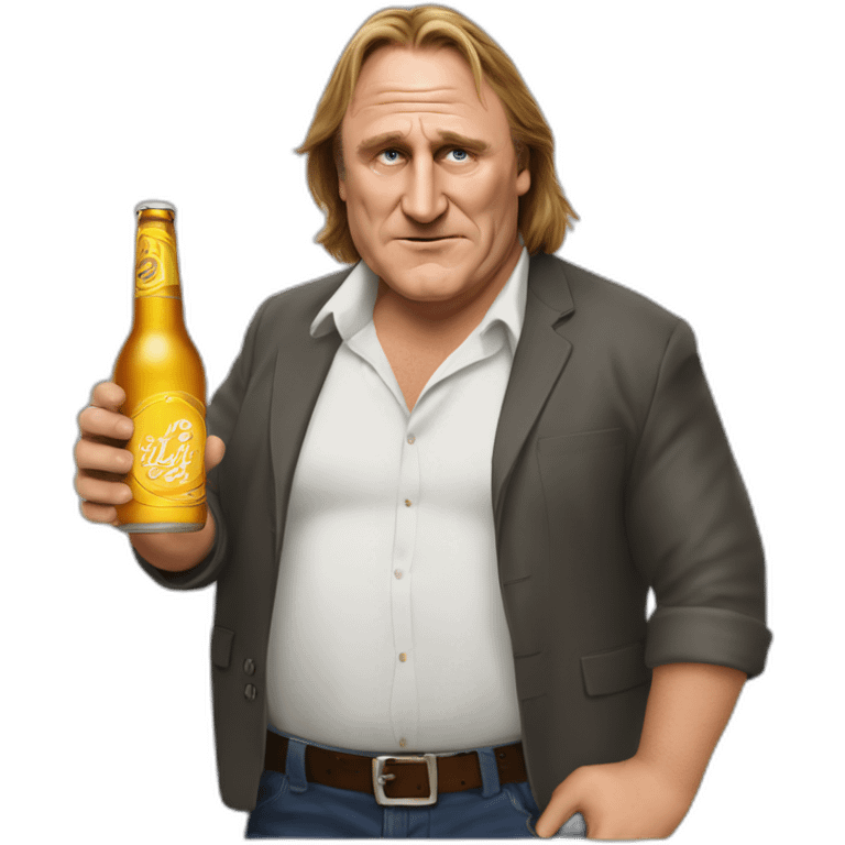 Gérard Depardieu drink beer emoji