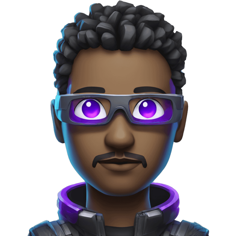 agent, laser eyes, cyberpunk, code, cyan and purple colors, only upper body portrait emoji