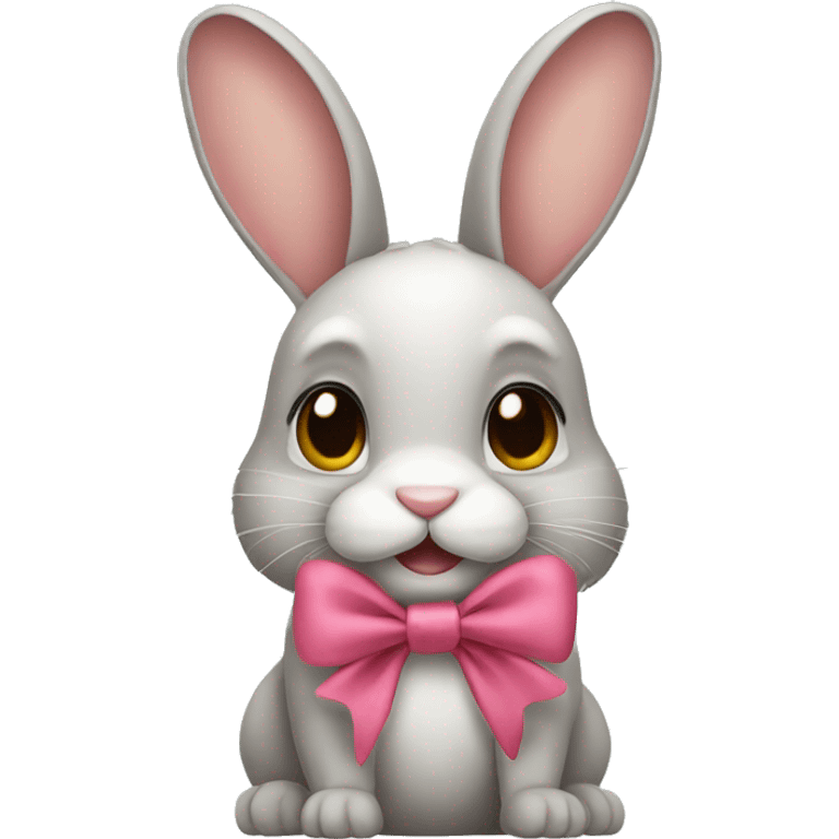 Bunny with bow emoji