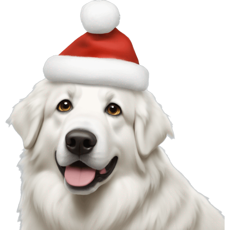 Great Pyrenees Christmas hat emoji