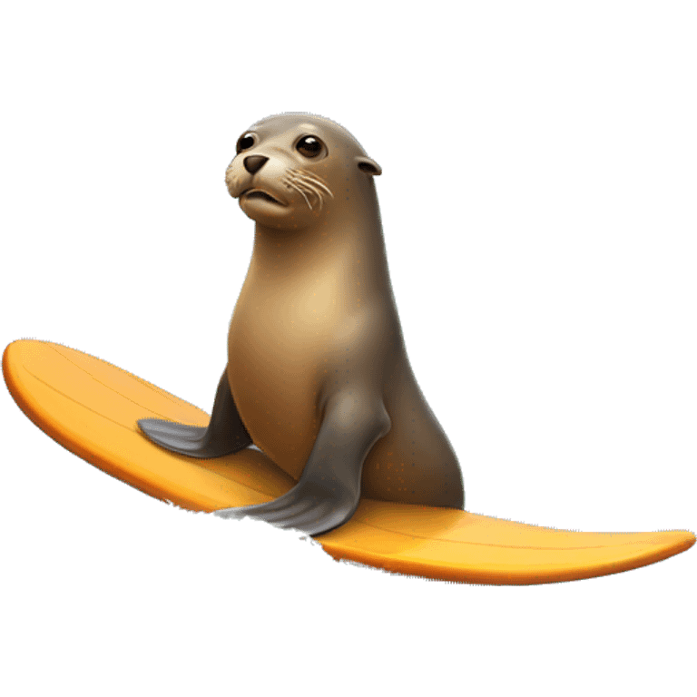 a sea lion surfing emoji