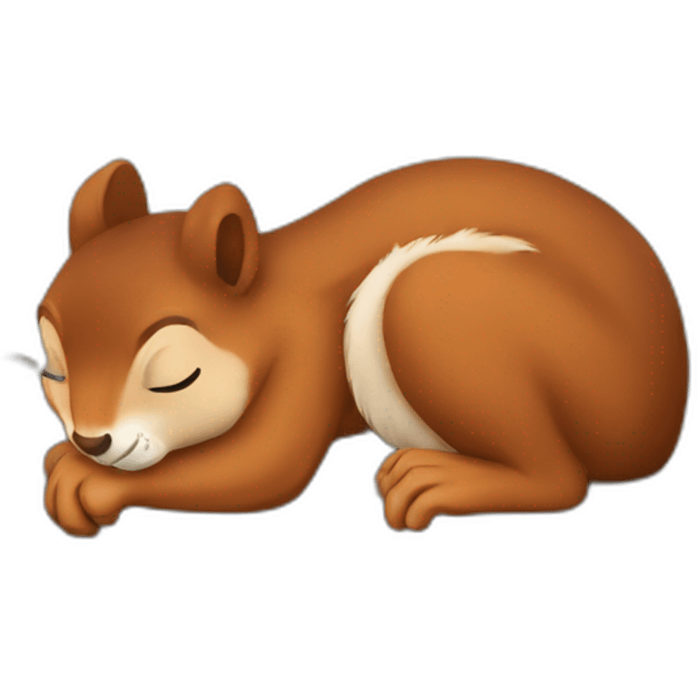 Squirrel sleeping emoji