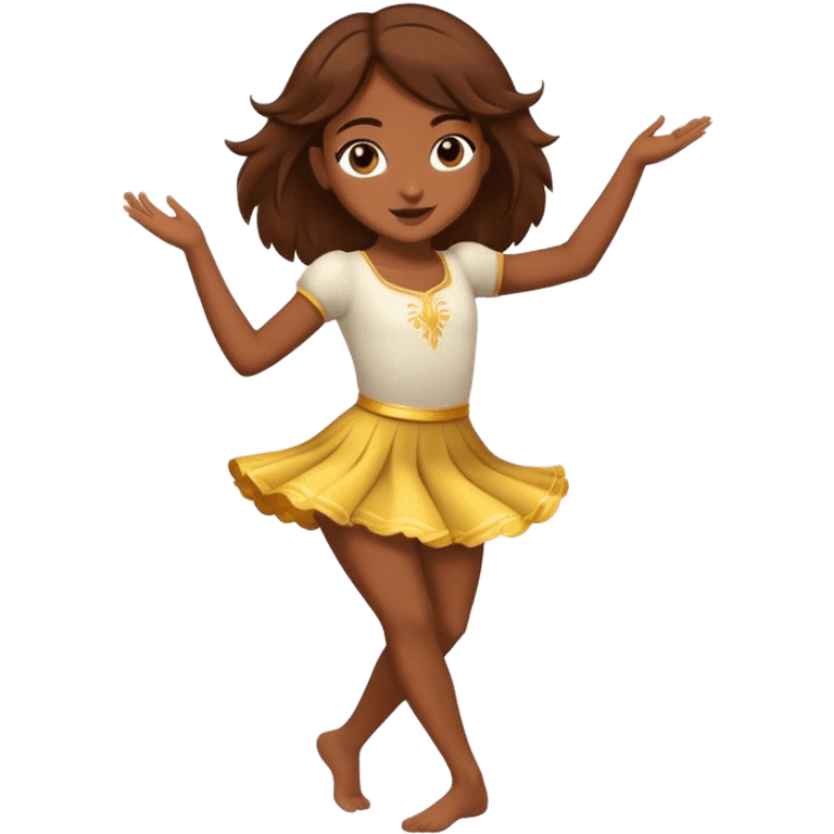  Brown girl brown hair dancing emoji