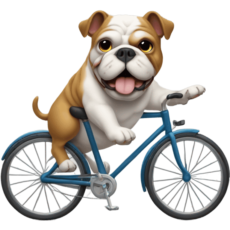 Bulldog riding bike emoji