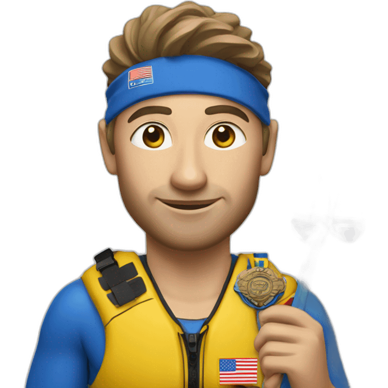 pro kayaker with medals emoji