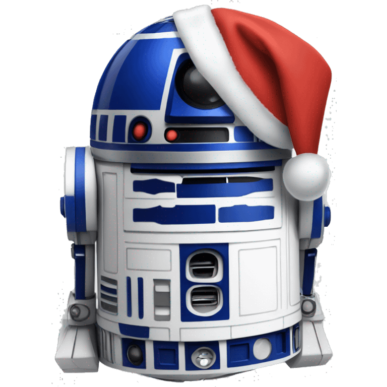 R2d2 wearing Santa hat emoji