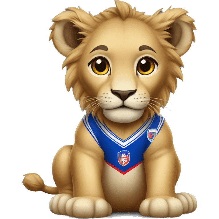 baby lion with universidad de chile jersey emoji