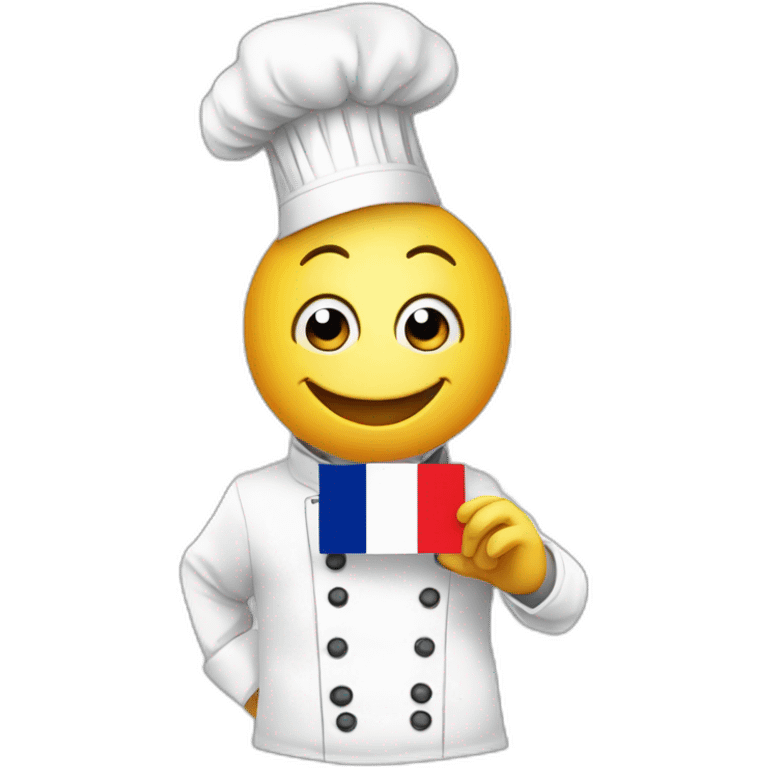 adorable snail cartoon with French flag and chef hat emoji