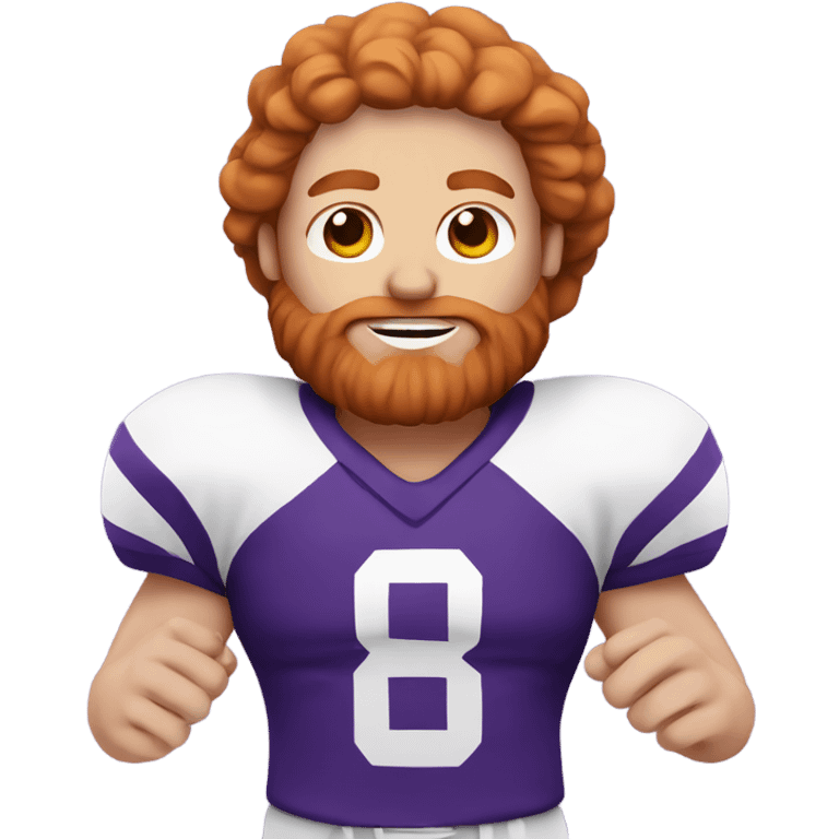 Ginger jesus playing American football in purple uniform  emoji