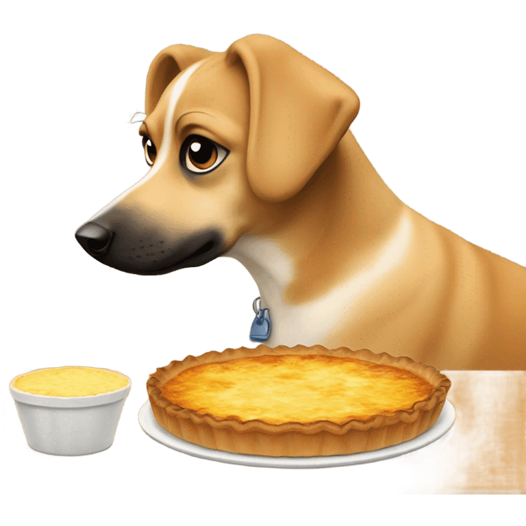 Dog with a quiche emoji