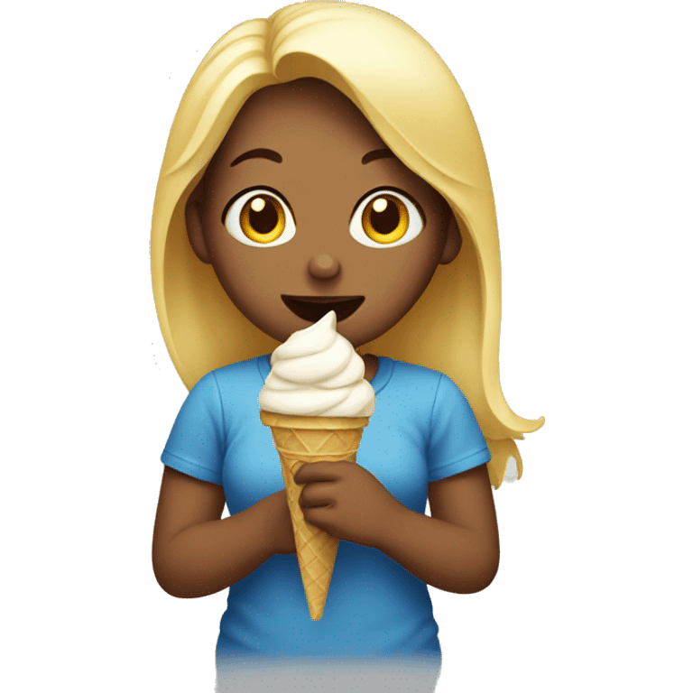 Girls eating ice cream emoji