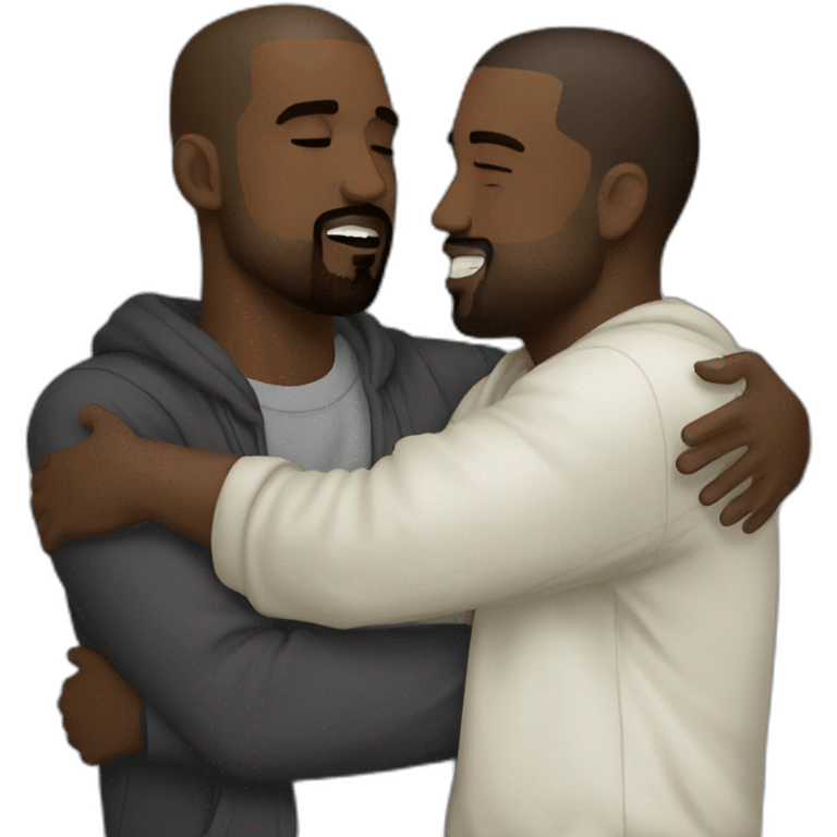 kanye west hugging kanye west emoji