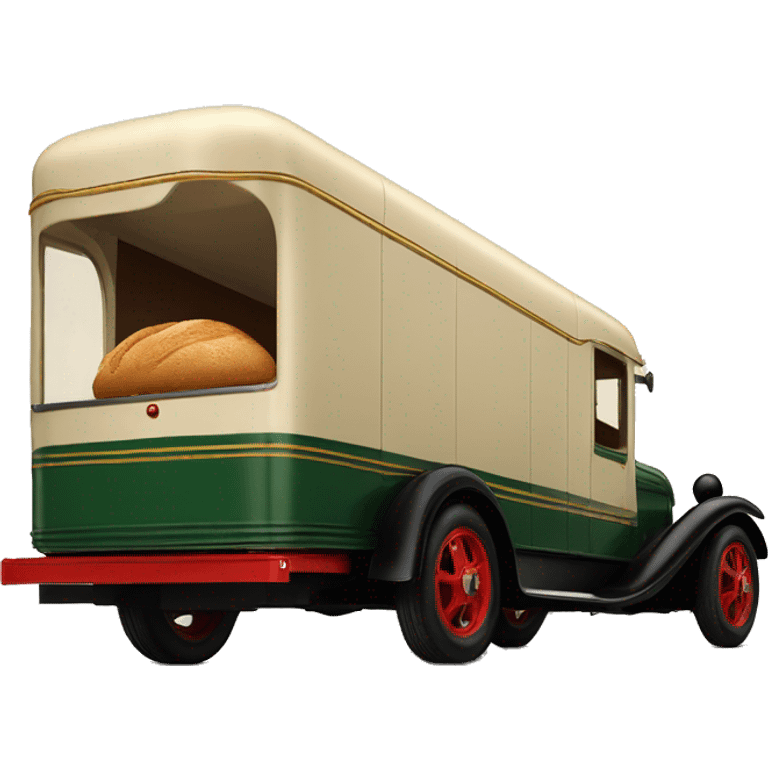 Art Deco Very long 1933 bread truck side view  emoji