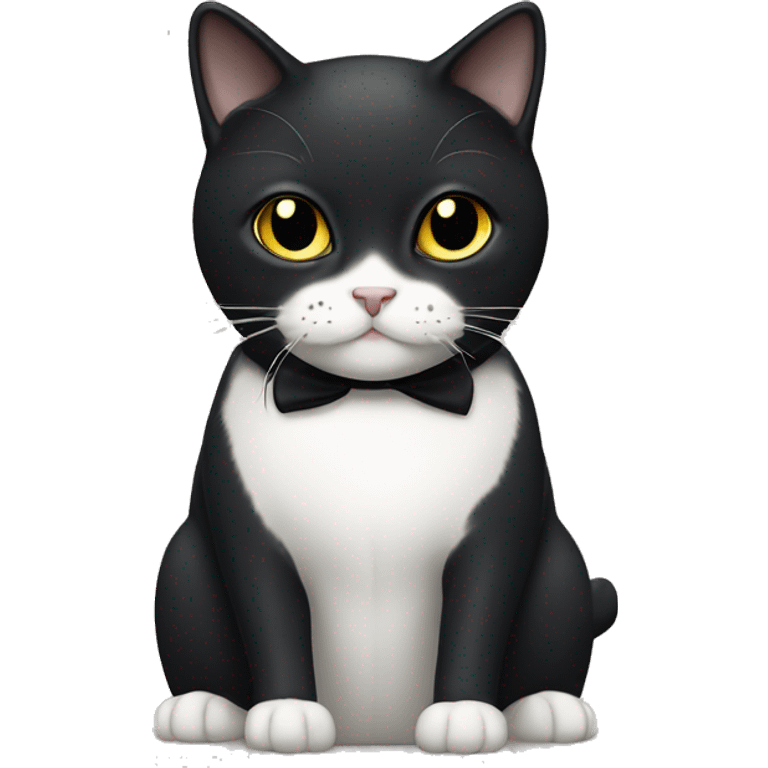 tuxedo cat with black face and small white spot above mouth emoji