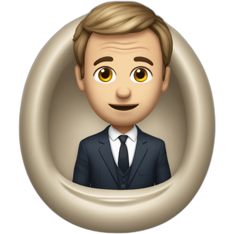 Emanuel Macron au toilette emoji