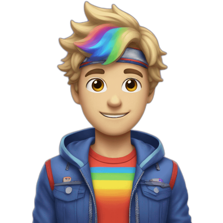 Henry danger with rainbow hight emoji