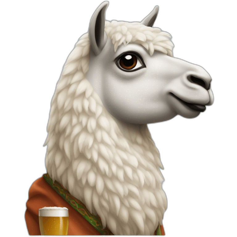 lama drinking beer emoji