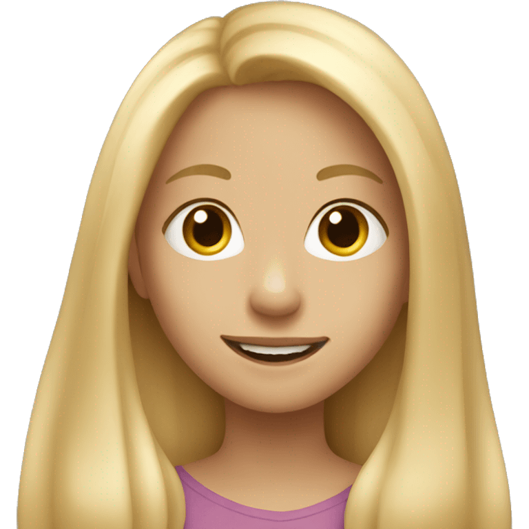 smiling girl with long blonde hair emoji