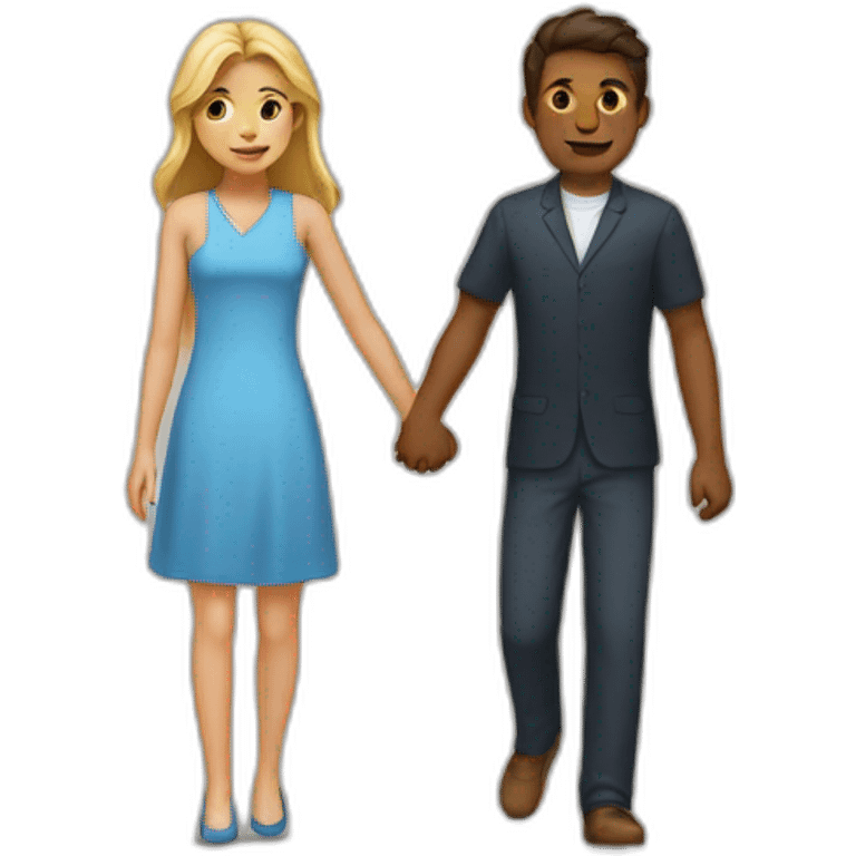 A men and women holding hands emoji