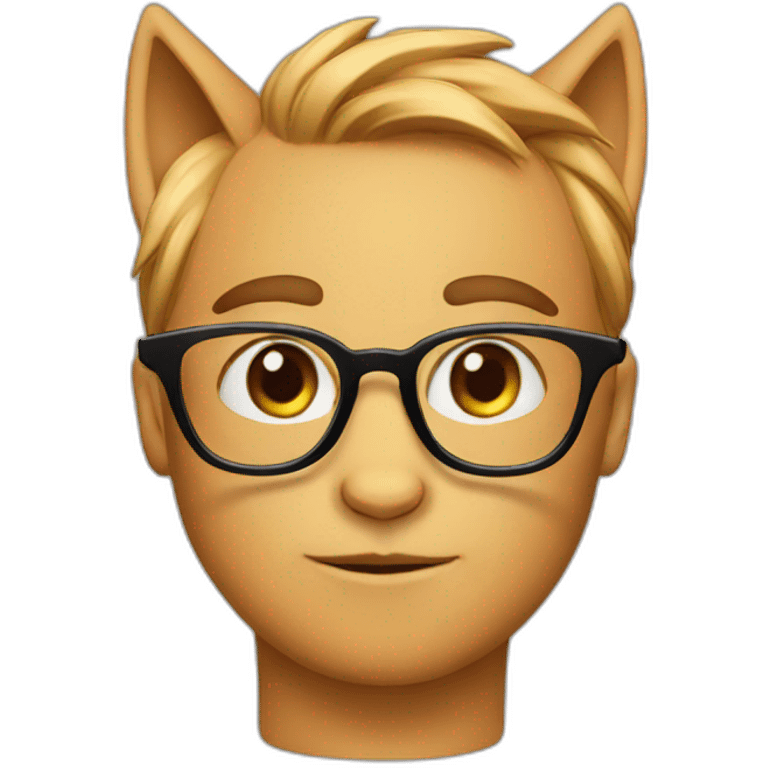 Cat nerd with glasses emoji