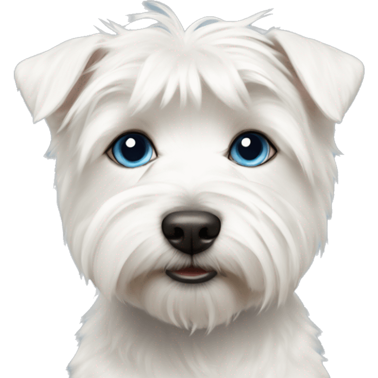 West highland white terrier with blond and blue eyes girl emoji